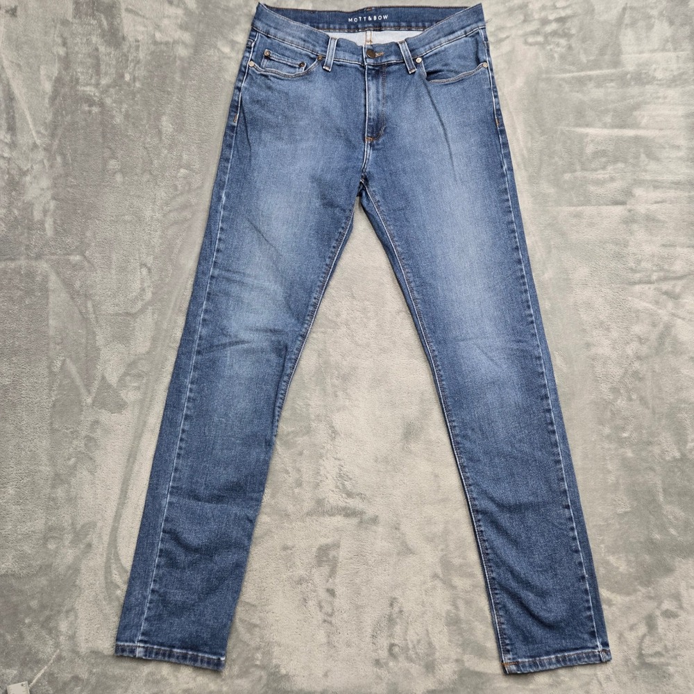 Mott & Bow Oliver Skinny Jeans Mens Size 31x31 Medium Blue Wash Stretch Denim